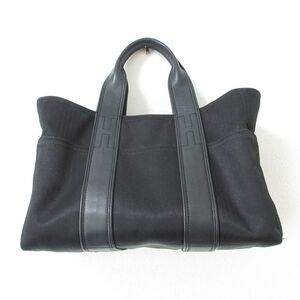 Hermes Acapulco Canvas Leather Tote Bag